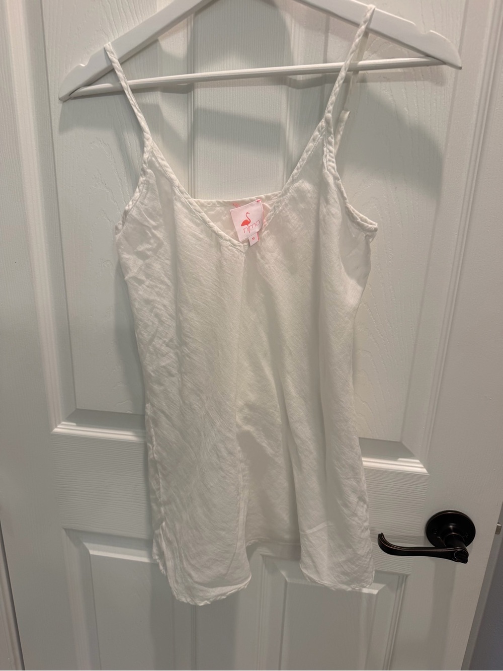 Nimo With Love White Linen V-Neck
Camisole Cami Tank Top Size M
